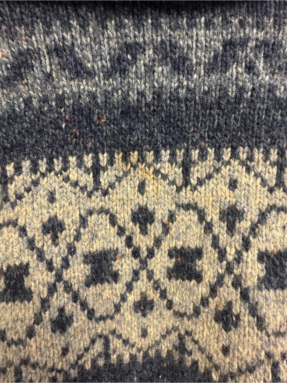 Vintage Talbots women's knit sweater zip up collared wool blend size Lg Aztec - Picture 8 of 8